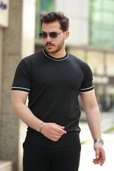 Erkek Bisiklet Yaka Ribanalı Kısa Kollu Tshirt resmi